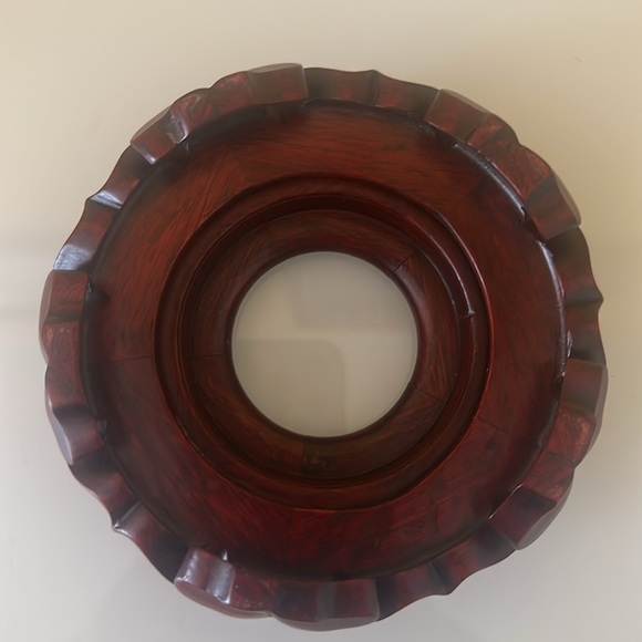 Vintage Chinese Solid Rosewood Round Display Stand - Picture 4 of 6